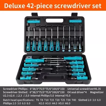 LUXIANZI набор отверток из хромованадиевой стали 42 шт.