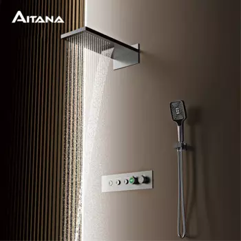 Термостатическая душевая система Aitana черная