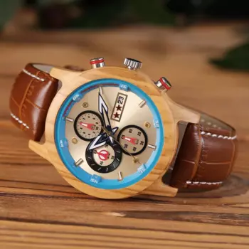 Luxury Wooden Men's Watch Three Pin Calendar Casual Leather Quartz Watch Reloj Hombre Relogios Masculino часы мужские наручные