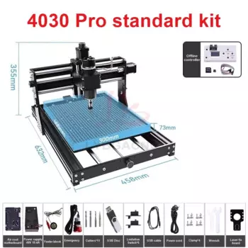 LY 4030 Pro гравировальный станок с ЧПУ, шпиндель 500 Вт, совместимый для дерева, акрила, нержавеющей стали, кожи, керамики, пластика