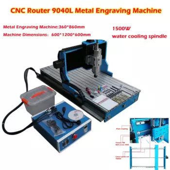 LY CNC 9040L 1,5 кВт 4-осевой гравировальный станок по металлу Линейная направляющая Алюминиевый резак Медный гравер с концевым выключателем Сверло