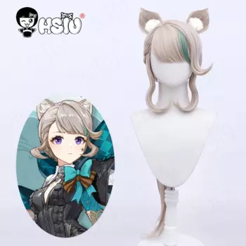 Lynette парик для косплея из синтетического волокна парик для косплея Genshin Impact Linen HSIU Linen льняные желтые градиентные синие длинные волосы