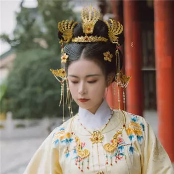LYZ Xi Jiang Yue Ming Dynasty длинные кисточки сбоку Феникс заколка для волос ювелирные изделия китайские винтажные аксессуары для волос ручной работы Neckalce