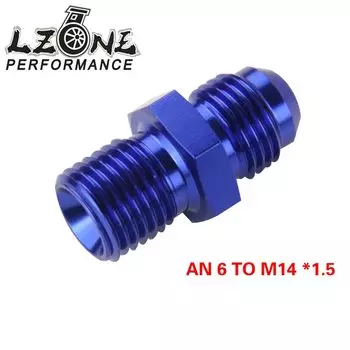 LZONE - BLUE Male 6AN 6 An Flare to M14x1.5 (мм) метрический прямой фитинг от 6 до M14 * 1,5 порта. Адаптер JR-SL816-06-143-011