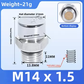 M10 M12 M14 16 18 20 22 24 M27 M30 M33 1/8 1/4 3/8 1/2 3/4 BSP Мужской алюминиевый сплав JC2400 Редуктор Вентиляционная крышка Фильтрующая заглушка