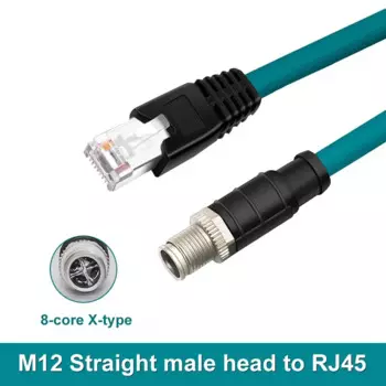 M12 8pin X-код штекер к RJ45 кодирующий провод промышленный Ethernet X-Тип Сетевой кабель 8-code Shield Cat6 разъем f Congnex