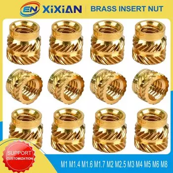 M1 M1.4 M1.6 M1.7 M2 Тепловая вставка M2.5 M4 M5 M6 M8 гайка с кольцевой вставкой из латуни M3 Резьбовая насадка горячего расплава впрыскивания Встраиваемая гайка