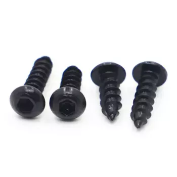 M2 M2.5 M3 M4 M5 M6 10-50 шт. Высокопрочные саморезы из черной углеродистой стали с круглой головкой и шестигранной головкой, черный класс