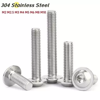 M2 M2.5 M3 M4 M5 M6 M8 M10 304 A2-70 винты из нержавеющей стали с шестигранной головкой и воротником, длина болта 3-80 мм