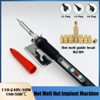 M2 M2.5 M3 M4 M5 M6 наконечник для горячего расплава, рифленая резьба, впрыскиваемая вставка для пластикового 3D-принтера, паяльника