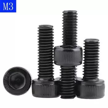 M3-0,5 3 мм черный 304 Нержавеющая сталь с внутренним шестигранником шапки метрические болты DIN 912 / ISO 4762