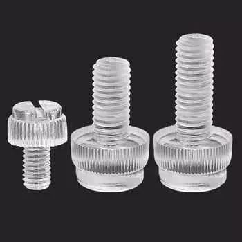 M3 M4 M5 M6 M8 Акриловый ПК Прозрачный винт с накатанной головкой и прорезями для ПК Ручной поворотный винт Компьютерные винты для затяжки вручную