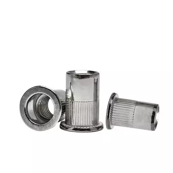 M3 M4 M5 M6 M8 M10 M12 Flat Rivet Nut Metal Panel Lock Insert Rivnut Aluminum Carbon/Stainless Steel Rivets Nuts Metric Threaded