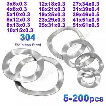 GooBetter волнистые шайбы из нержавеющей стали M3-M51