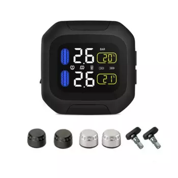M3 Водонепроницаемая система контроля давления в шинах в реальном времени для мотоцикла TPMS Беспроводной ЖК-дисплей Внешние датчики