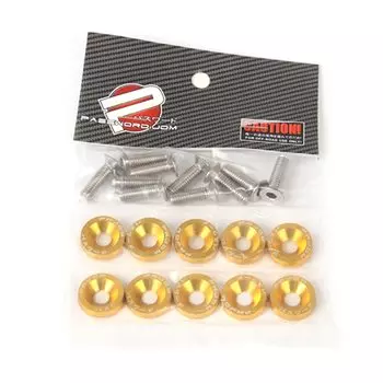 M6 алюминий 10 шт./упак. автомобиль модифицированный шестигранные крепежные детали шайба крыла JDM бампер двигателя вогнутые винты