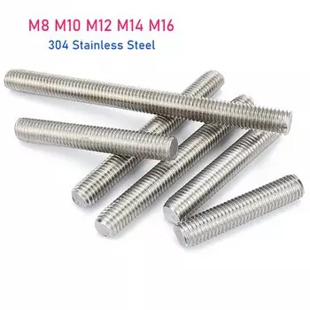 M8 M10 M12 M14 M16 Стержень с полной резьбой из нержавеющей стали 304, полностью метрические резьбовые стержни, винты стержня вала, длина 25-200 мм