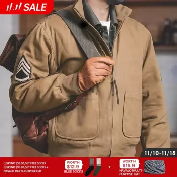 Maden Мужская куртка M1942 цвета хаки легкая версия и толстая версия Осенне-зимняя куртка с подкладкой из флиса теплоизоляция куртка низ с ветрозащитной резинкой