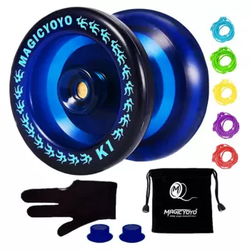 MAGICYOYO, Оперативно реагирующий, йо-йо с 5 нитями и перчатками, подарок, синий
