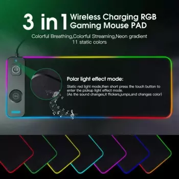 Магнитная настольная подставка 3 в 1 RGB для Airpod, Беспроводная зарядка для Apple Watch