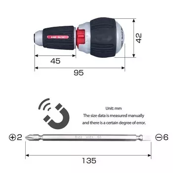 Магнитная отвертка ANEX 72 передач