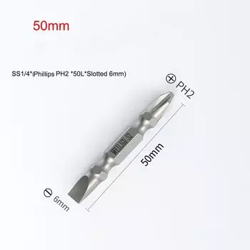 Магнитная отвертка GooBetter, стальной сплав, двойная головка, PH2, 6 мм, 50/65/100/150/200 мм