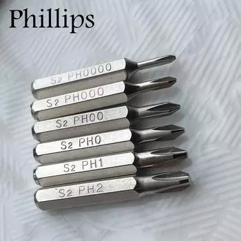 PH0000 PH000 PH00 PH0 PH1PH2 H4 28 мм Набор бит крестообразной отвертки 4 мм 3/25 дюймов ручные инструменты ключ iphone телефон ремонт