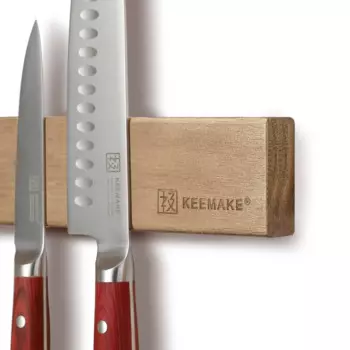 Магнитная полоса для ножей KEEMAKE, профессиональный держатель для кухонных ножей из дерева акации, мощный магнит (без ножей)
