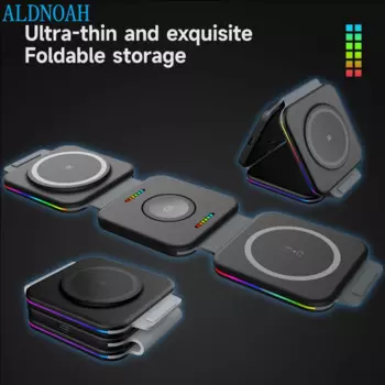 Магнитное Беспроводное зарядное устройство 3 в 1 15 Вт для iPhone 13 12 11 Pro Max iWatch 7 6 Airpods Pro, портативные складные беспроводные зарядные устройства