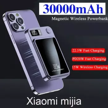 Магнитное беспроводное зарядное устройство Qi емкостью 30000 мАч Power Bank 22,5 Вт Mini Powerbank для быстрой зарядки IPhone Huawei