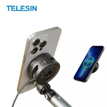 Магнитное Беспроводное зарядное устройство TELESIN и охладитель телефона для iPhone Android, быстрое охлаждение с дисплеем температуры для мобильного телефона