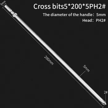 801 5 мм закругленные длинные магнитные крестообразные отвертки из легированной стали электрические отвертки PH00 PH0 PH1 PH2 биты