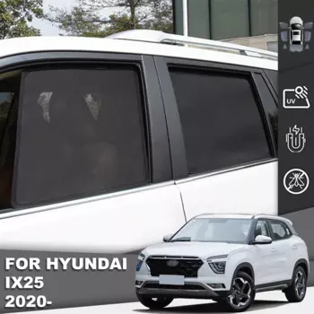 Магнитный автомобильный солнцезащитный козырек для Hyundai Creta SU2 2021 2022 Ix25, сетчатая рамка на лобовое стекло, занавеска на заднее стекло, солнцезащитный козырек