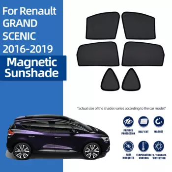 Магнитный автомобильный солнцезащитный козырек для Renault GRAND SCENIC IV 2016-2022, занавеска для заднего сиденья, козырек от солнца