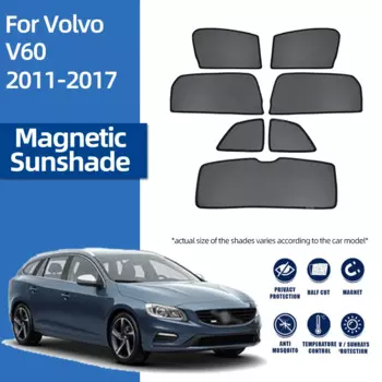 Магнитный автомобильный солнцезащитный козырек для Volvo V60 2010-2018 в 60, переднее заднее лобовое стекло, заднее зеркальное стекло, каркасная занавеска