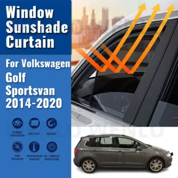 Магнитный автомобильный солнцезащитный козырек для VW Golf Sportsvan 2014-2020, передняя рамка для лобового стекла, задняя зеркальная занавеска