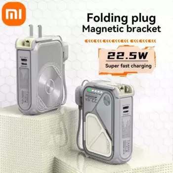 Магнитный беспроводной внешний аккумулятор Xiaomi емкостью 20000 мАч, быстрое зарядное устройство с вилкой переменного тока, внешний запасной аккумулятор емкостью 10000 мАч, новый внешний аккумулятор
