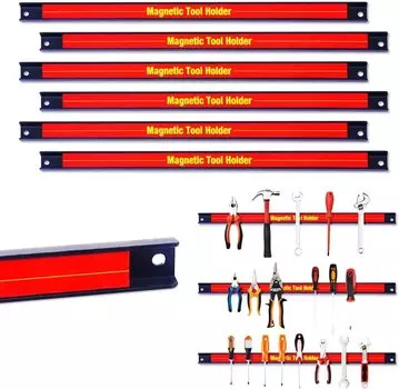Магнитный держатель для инструментов, прочный держатель для инструментов в мастерской, металлический органайзер 11/14,5/18 дюймов, компактный, для хранения