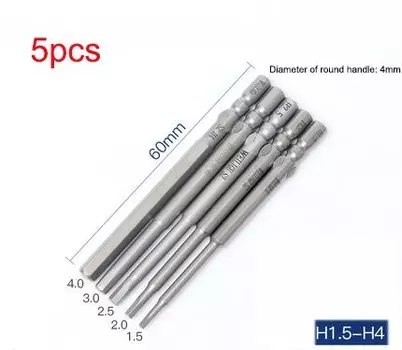 Магнитные биты для отвертки GooBetter, сталь S2, 4 мм, 40/50/60 мм