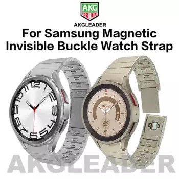 Магнитный металлический браслет AKGLEADER из нержавеющей стали, быстросъемный звеньевой браслет, ремешок для часов Samsung Galaxy Watch 6 5 4