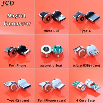 Магнитный разъем JCD 2 шт., магнитный разъем Micro USB Type-C, магнитный кабель для сиденья, адаптер, магнитный разъем для iphone, Huawei