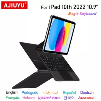 Магнитный умный чехол-подставка для iPad 10 10-го поколения 2022 10,9 дюймов, волшебная клавиатура для планшета, защитный чехол, аксессуары