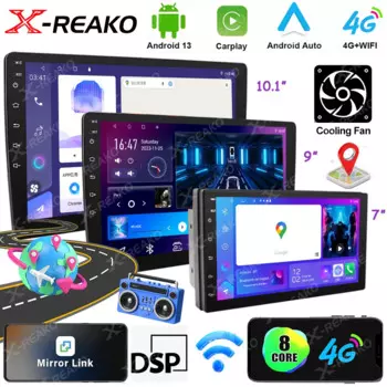 Магнитола для автомобилей toyota, Hyundai, Kia, Volkswagen, Jeep, Fiat, 9/10 дюйма, 2Din, Android 14, 4G