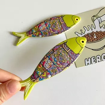 Магниты на холодильник "Рыба", богемный стиль