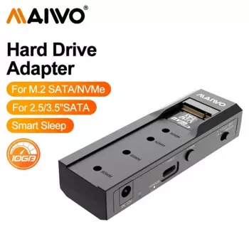 MAIWO 10 Гбит/с M.2 NVMe SATA SSD корпус USB C Dual Bay SATA HDD SSD док-станция для 2,5/3,5 дюймов HDD nvme sata NGFF SSD