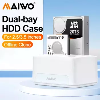 MAIWO 2,5 "3,5" SATA Док-станция для жесткого диска Корпус с 2 отсеками в автономномном режиме для 2,5/3,5-дюймового жесткого диска SSD Корпус Диск HD House Box PC
