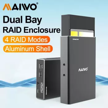MAIWO Dual Bay внешний жесткий диск RAID-корпус для 2,5-дюймового жесткого диска SATA I/II/III SSD RAID 0/1/LARGE/PM 6 Гбит/с с поддержкой UASP