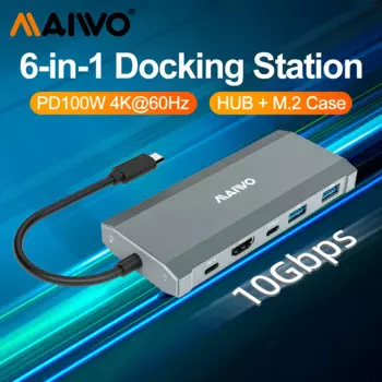 MAIWO M.2 корпус для жесткого диска Расширенная док-станция NVME/SATA двойной протокол корпус для жесткого диска шесть в одном концентратор Type-C до M.2
