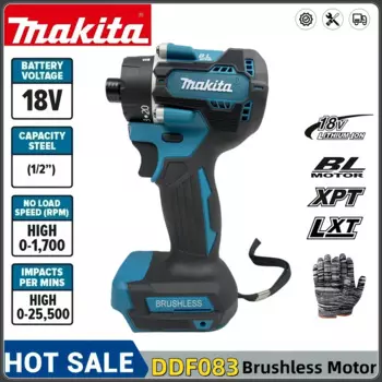 Makita DDF083 Бесщеточная электрическая отвертка с крутящим моментом 18 В, литиевая батарея, аккумуляторная аккумуляторная электрическая дрель Makita