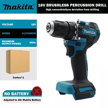 Makita DDF487 1700 об/мин аккумуляторная дрель бесщеточная электрическая ударная отвертка светодиодный 18 В перезаряжаемый электроинструмент